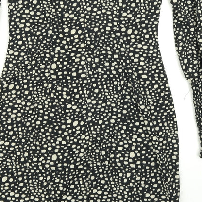 Pretty Little Thing Womens Black Animal Print  Bodycon  Size 4