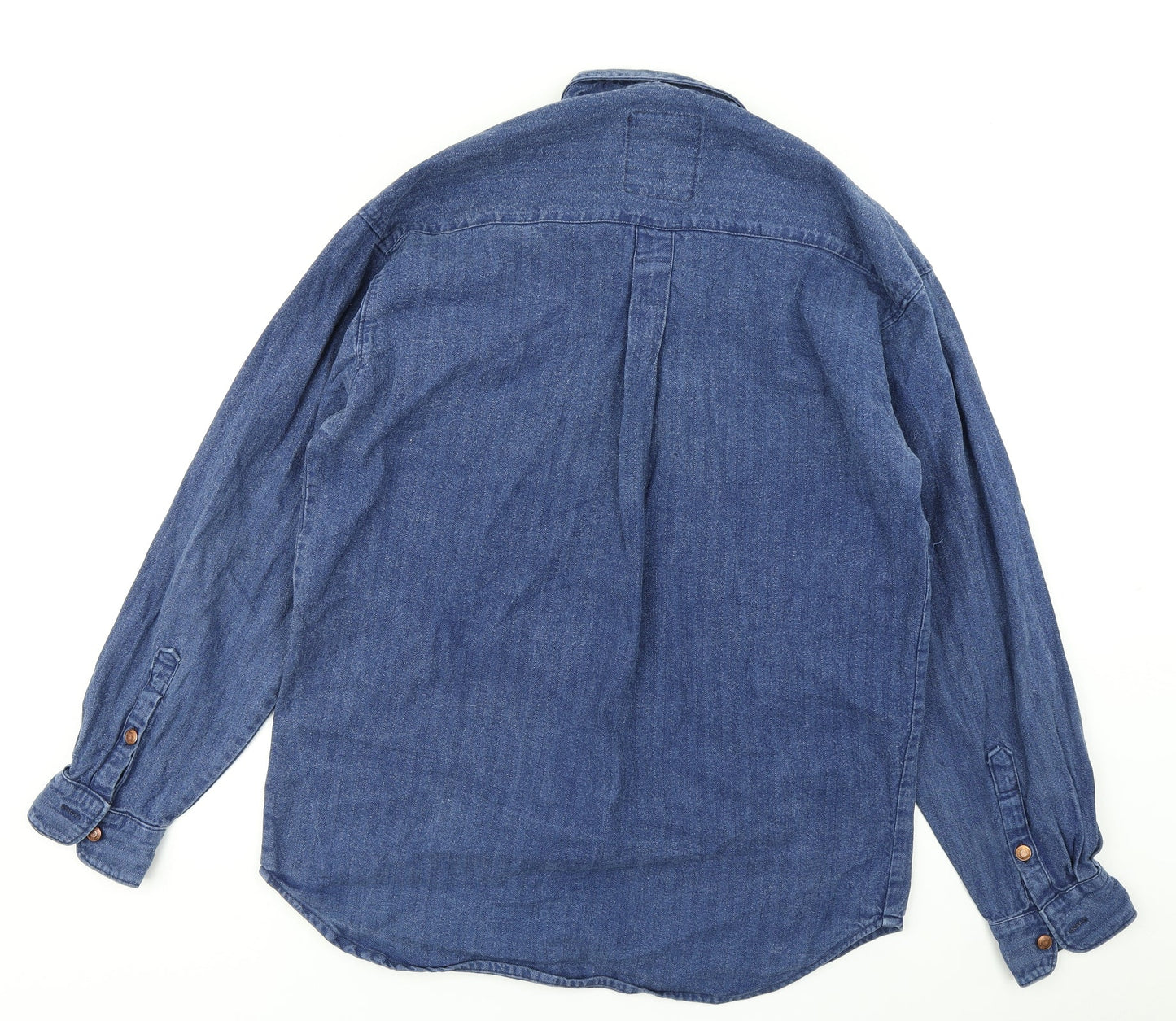 Apt Mens Blue  Denim  Button-Up Size L