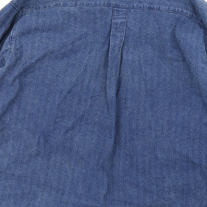Apt Mens Blue  Denim  Button-Up Size L