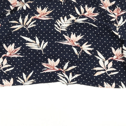 FOREVER 21 Womens Blue Polka Dot  Cropped Blouse Size S