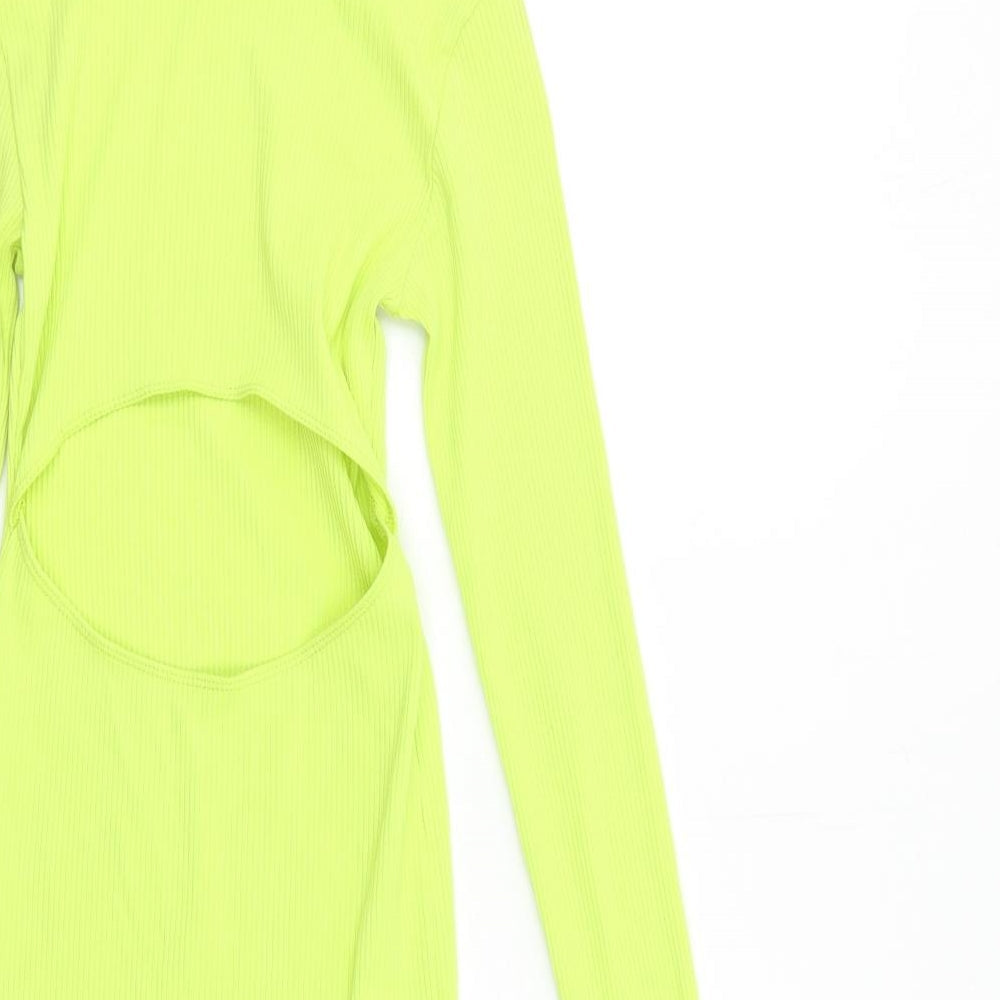 COLLUSION Womens Yellow   Bodycon  Size 8  - Open Back