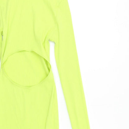 COLLUSION Womens Yellow   Bodycon  Size 8  - Open Back