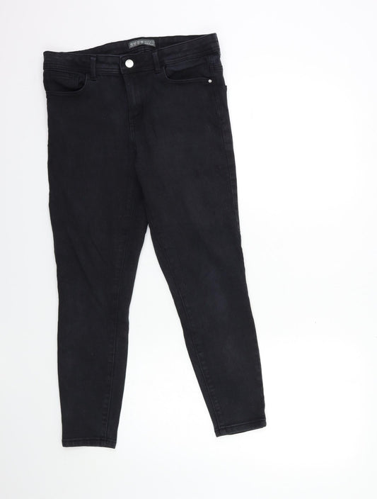 Denim & Co. Womens Black  Denim Skinny Jeans Size 14 L25 in
