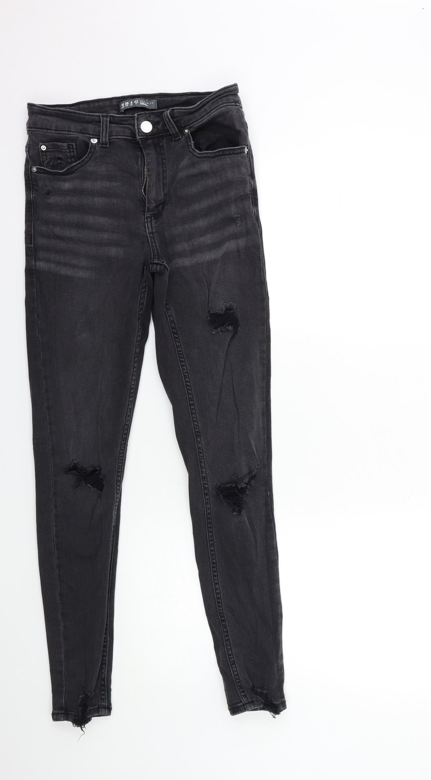 Denim & Co. Womens Black  Denim Skinny Jeans Size 10 L28 in