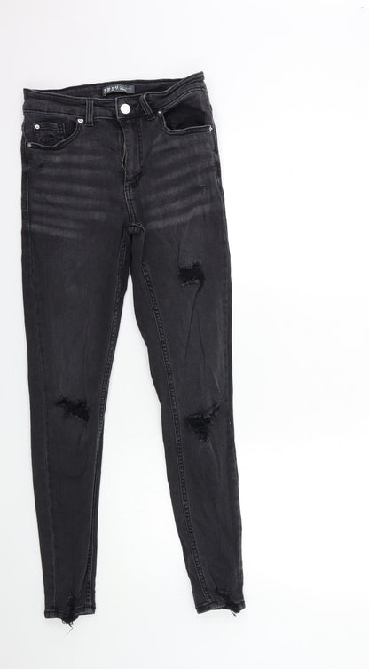 Denim & Co. Womens Black  Denim Skinny Jeans Size 10 L28 in