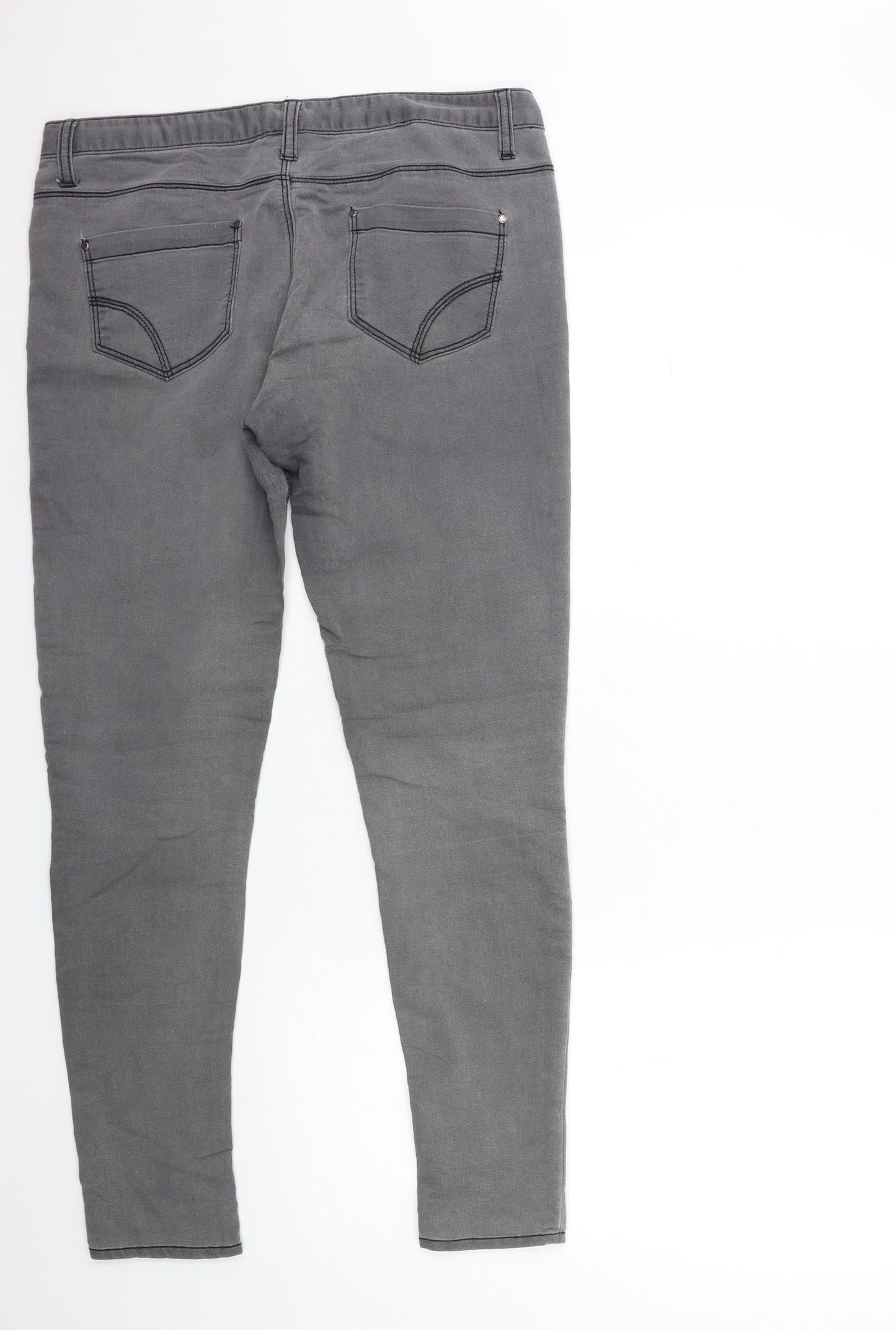 Denim & Co. Womens Grey  Denim Skinny Jeans Size 12 L29 in