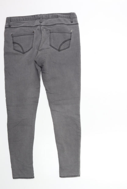 Denim & Co. Womens Grey  Denim Skinny Jeans Size 12 L29 in