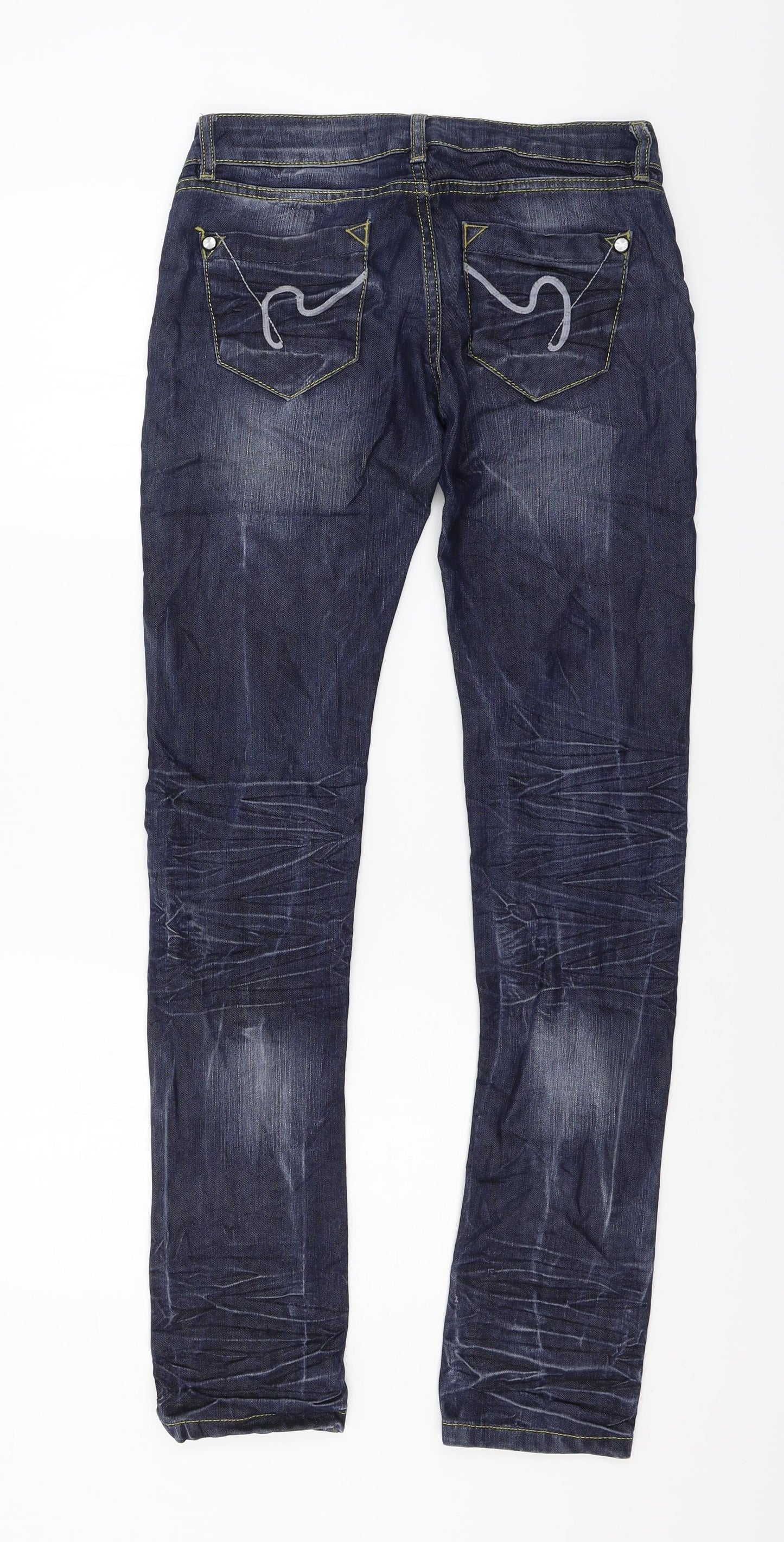 Mens UK Size 27 in thegooll Regular Fit Skinny Blue Jeans