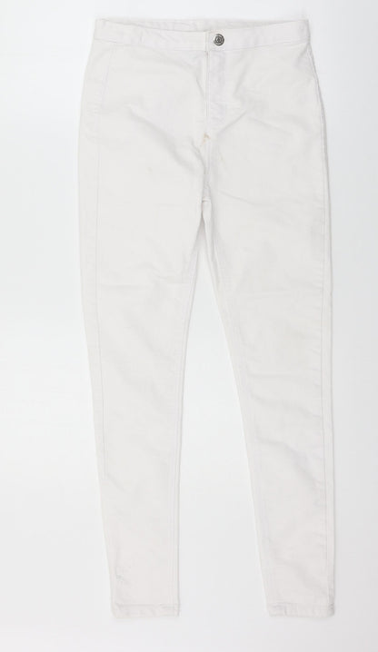 Womens UK Size 28 in Preworn Regular Fit Skinny White Jeans