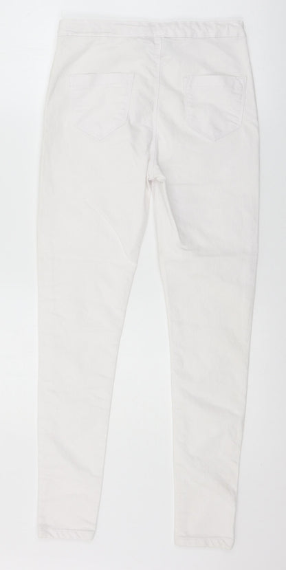 Womens UK Size 28 in Preworn Regular Fit Skinny White Jeans