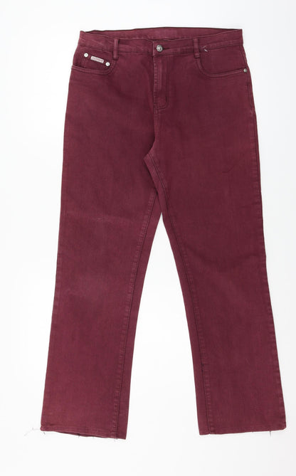 Y.Z.Y Womens Purple  Denim Straight Jeans Size L L28 in