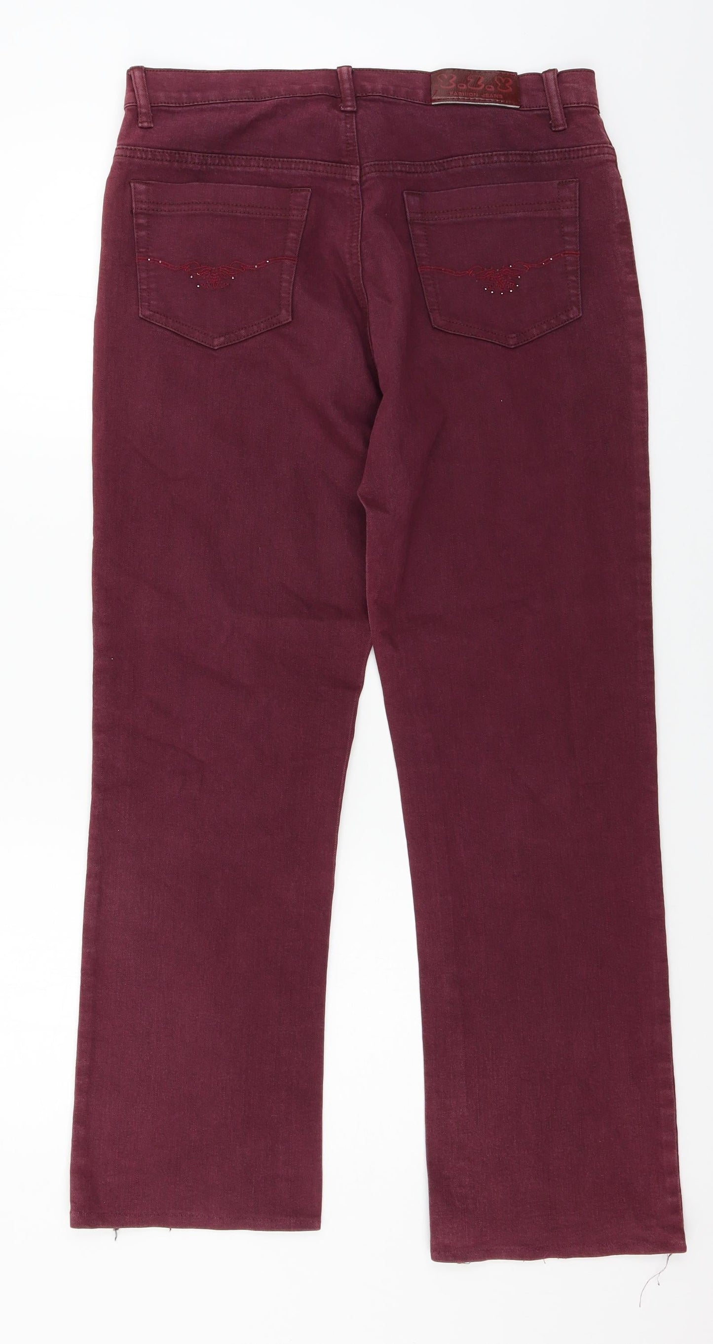 Y.Z.Y Womens Purple  Denim Straight Jeans Size L L28 in