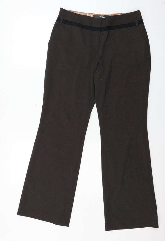 Womens UK Size 12 NEXT Regular Fit  Brown Trousers