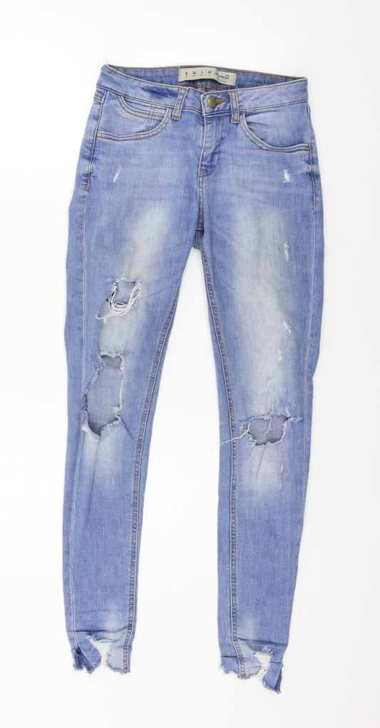 Denim & Co. Womens Blue  Denim Skinny Jeans Size 8 L27 in