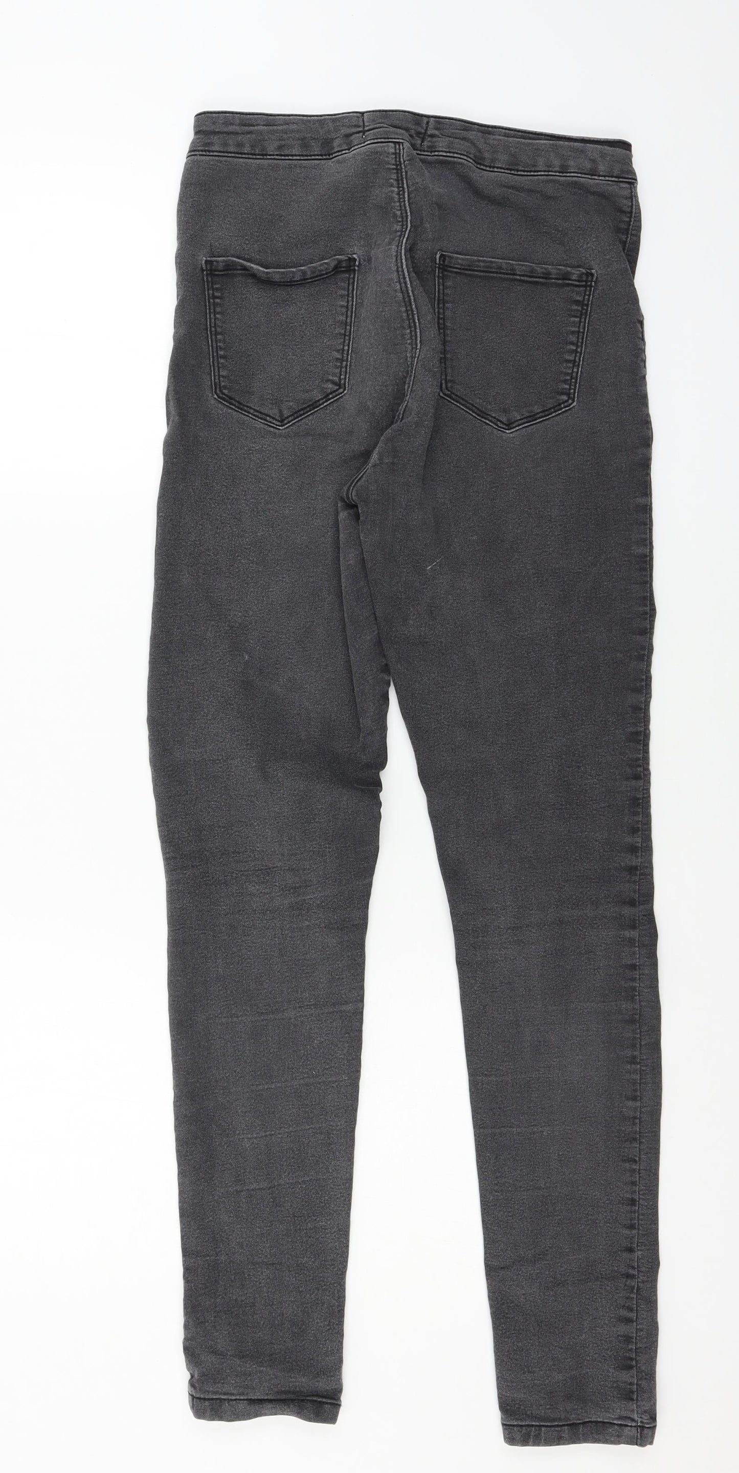 Miss Selfridge Womens Grey  Denim Skinny Jeans Size 12 L29 in