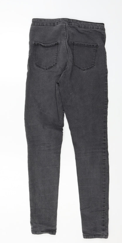 Miss Selfridge Womens Grey  Denim Skinny Jeans Size 12 L29 in