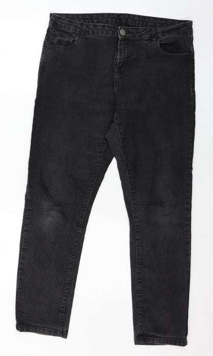 Dorothy Perkins Womens Grey  Denim Skinny Jeans Size 14 L27 in