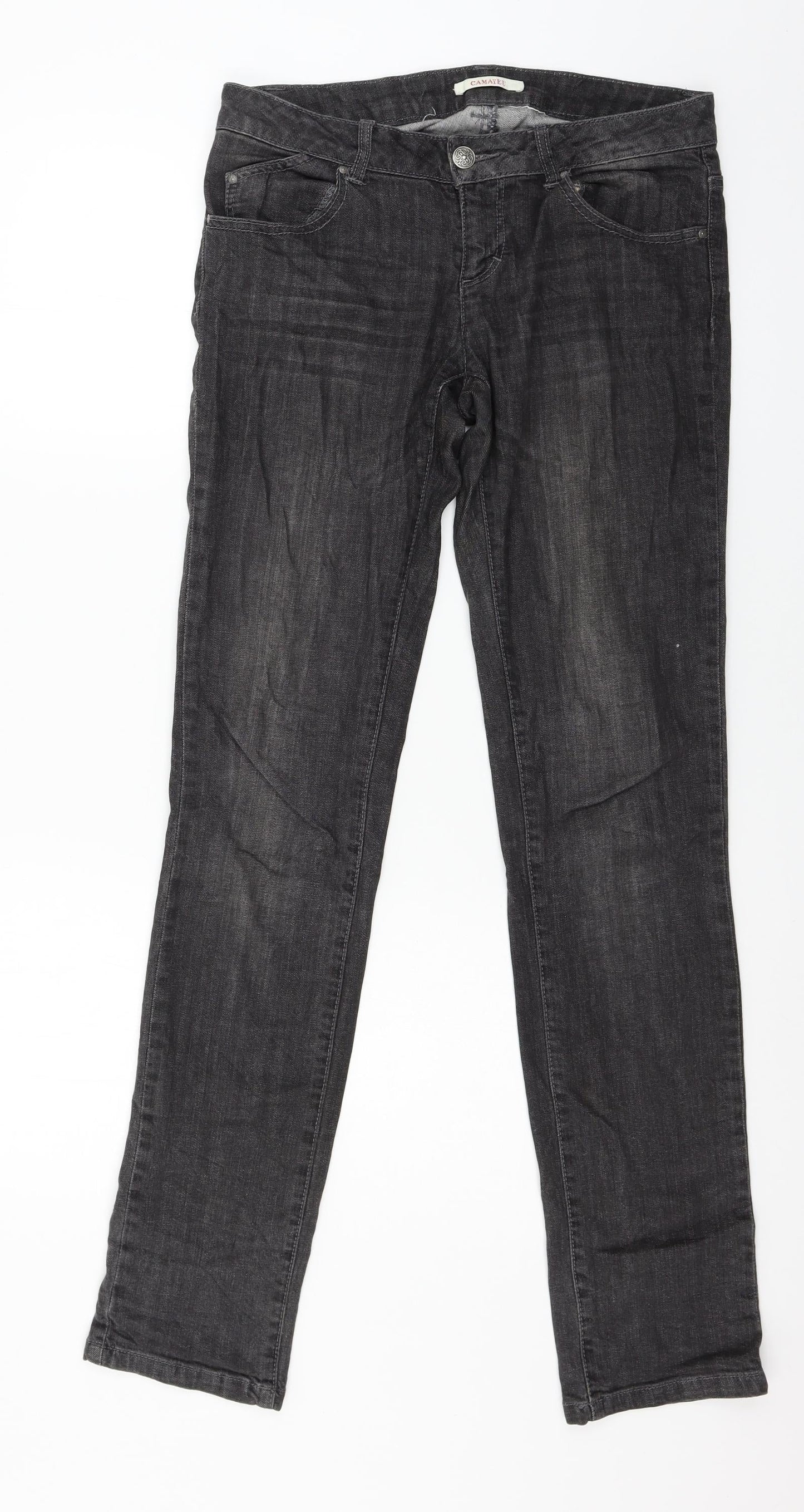 Womens UK Size 32 in Camaieu Regular Fit Straight Grey Jeans