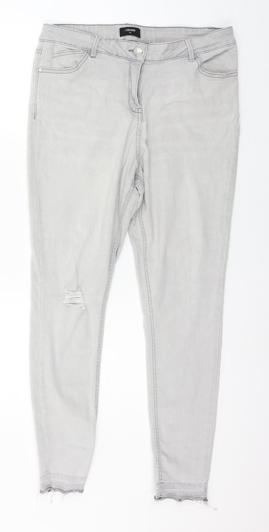 Matalan Womens Black  Denim Skinny Jeans Size 14 L26 in