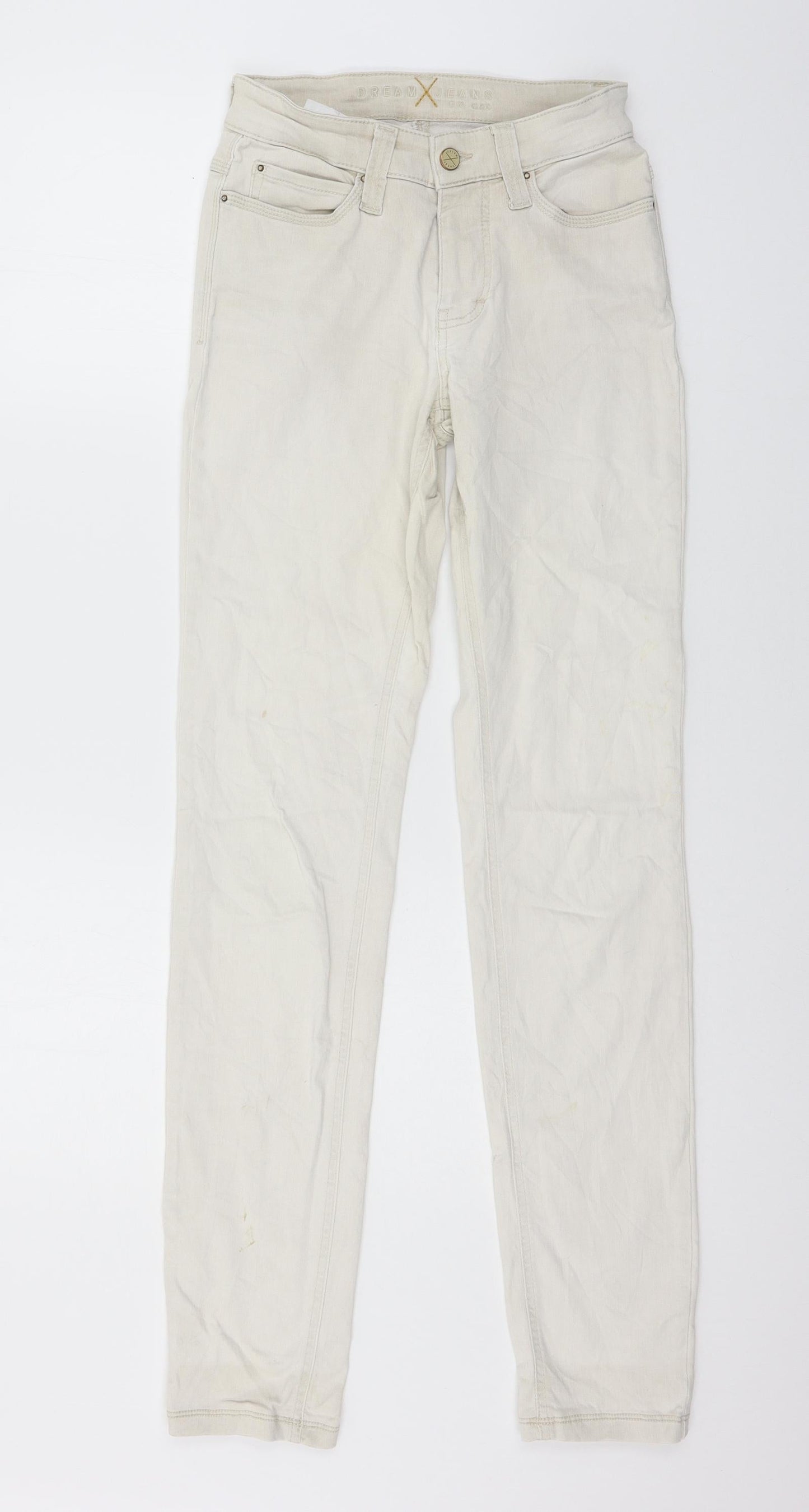 Womens UK Size 28 in MAC Jeans Regular Fit Skinny Beige Jeans