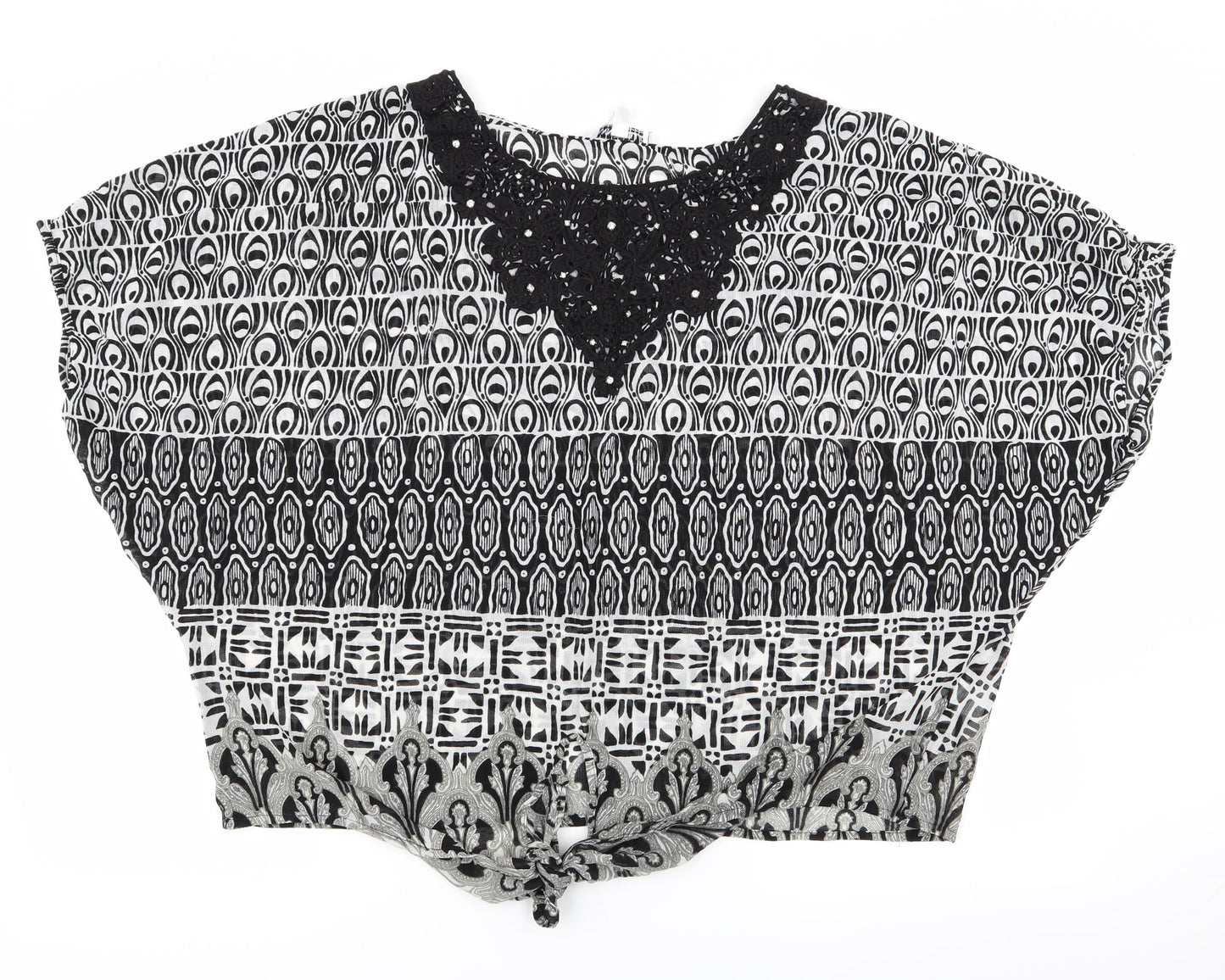 Womens UK Size 14 Annabelle Multicoloured Basic Blouse