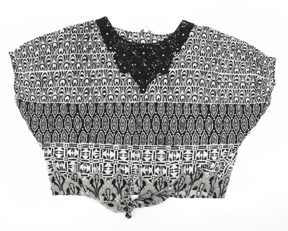 Womens UK Size 14 Annabelle Multicoloured Basic Blouse