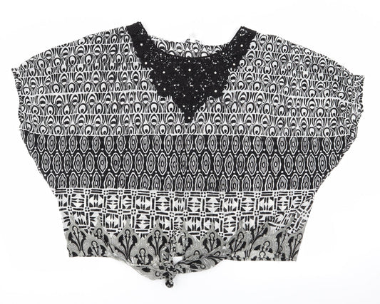 Womens UK Size 14 Annabelle Multicoloured Basic Blouse