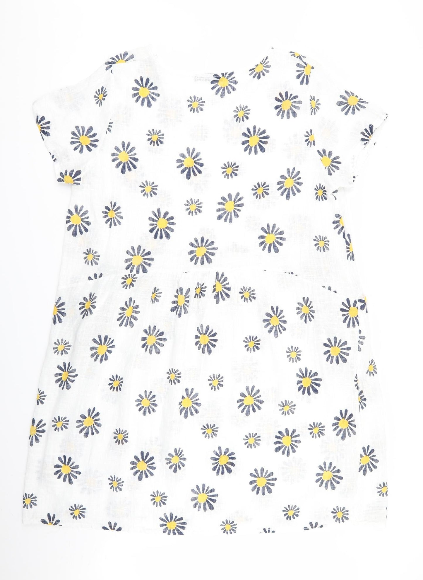 alexara Womens White Floral  A-Line  Size M