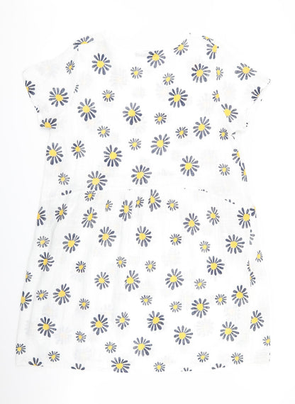 alexara Womens White Floral  A-Line  Size M