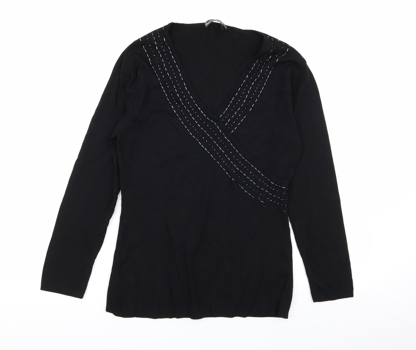 Womens UK Size L Reflections Black Pullover Jumper