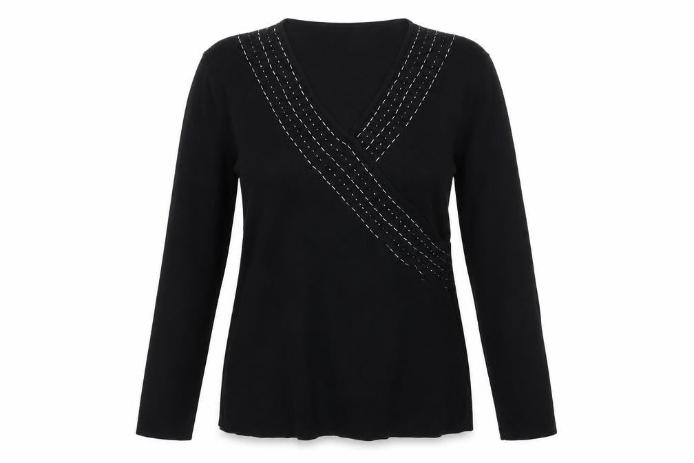 Womens UK Size L Reflections Black Pullover Jumper