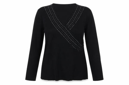 Womens UK Size L Reflections Black Pullover Jumper