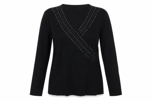Womens UK Size L Reflections Black Pullover Jumper