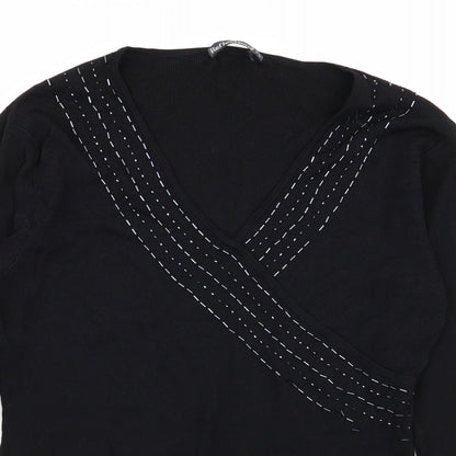 Womens UK Size L Reflections Black Pullover Jumper