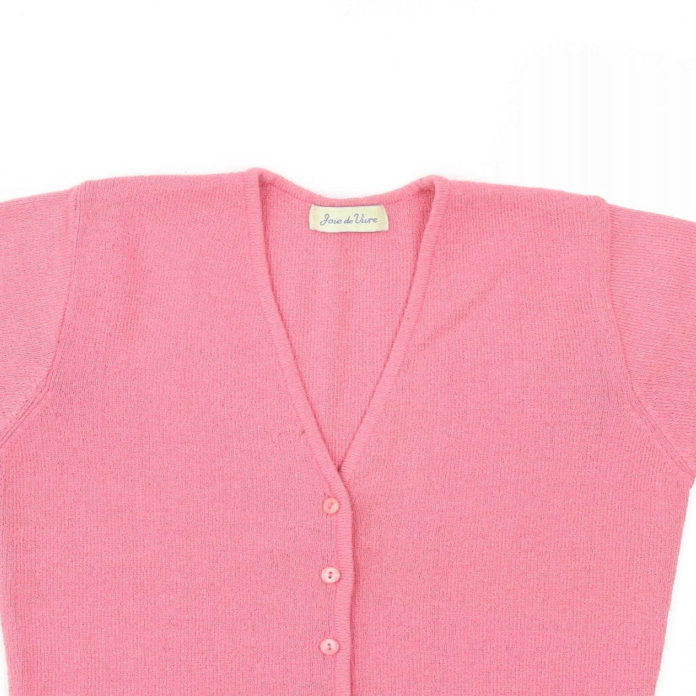 Womens UK Size L Joie de Vivre Pink Cardigan Jumper