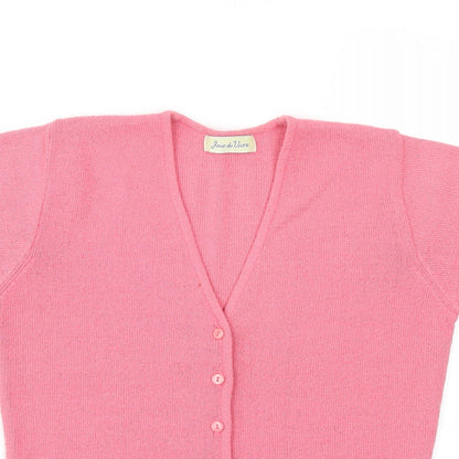 Womens UK Size L Joie de Vivre Pink Cardigan Jumper