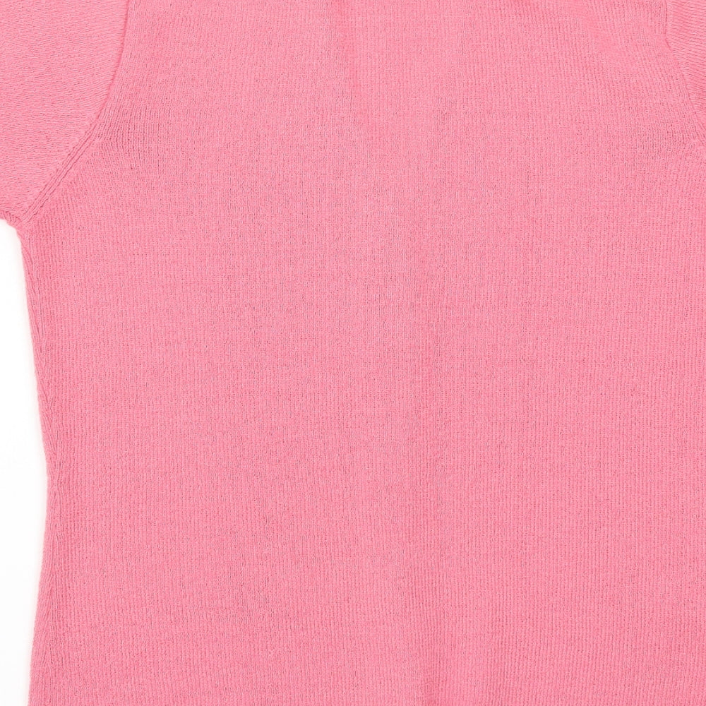 Womens UK Size L Joie de Vivre Pink Cardigan Jumper