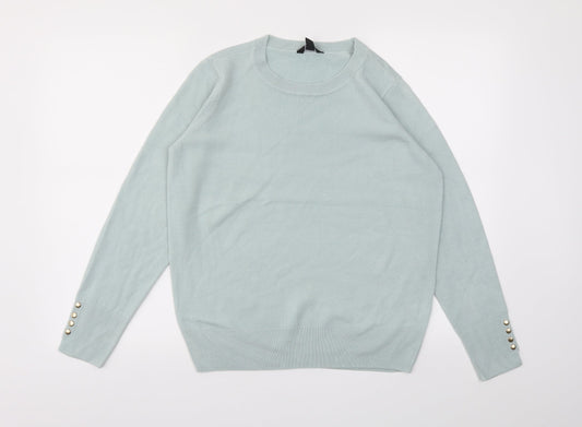 Womens UK Size 12 M&Co Blue Pullover Jumper