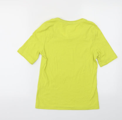 EFIXELLE Womens Yellow   Basic T-Shirt Size 10