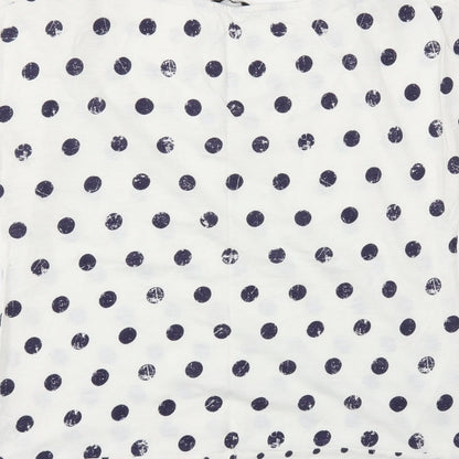 TU Womens Blue Polka Dot  Basic T-Shirt Size 10