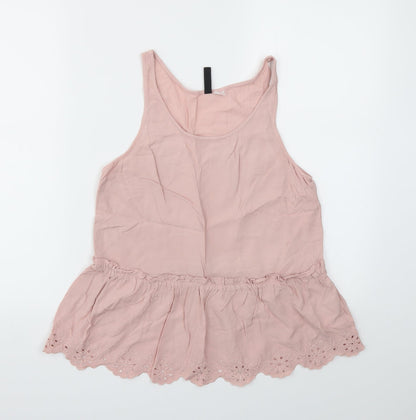 Womens UK Size 10 H&M Pink Basic T-Shirt