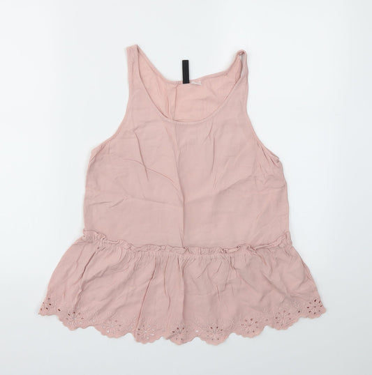 Womens UK Size 10 H&M Pink Basic T-Shirt