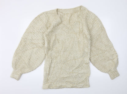 Womens UK Size 10 Preworn Gold Pullover Jumper