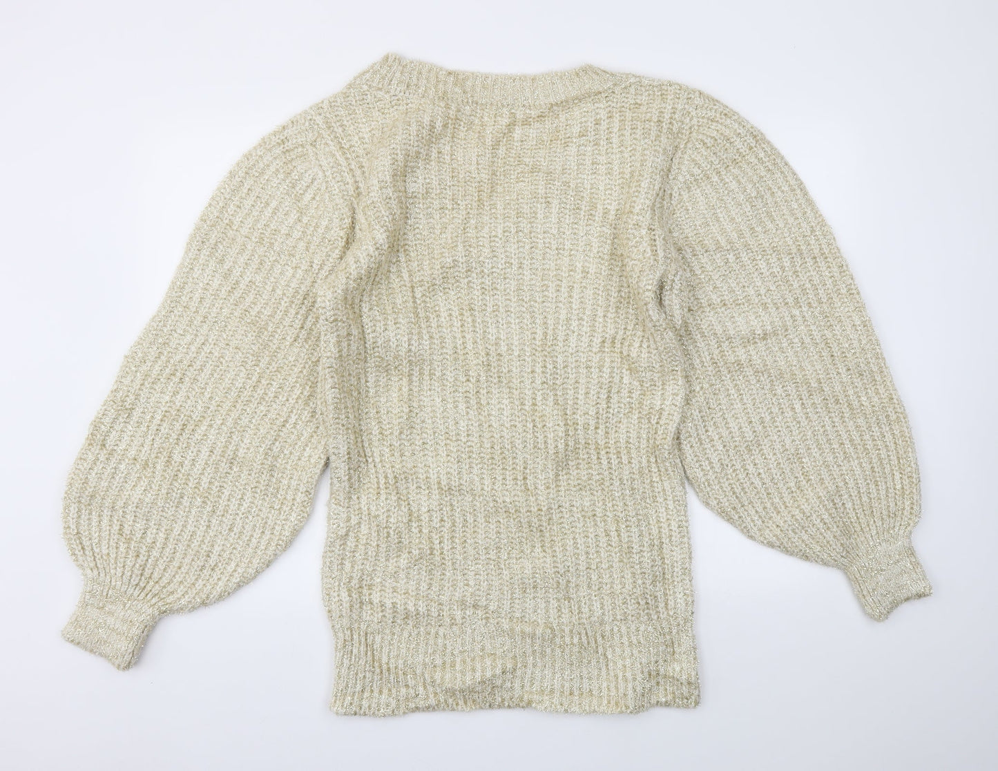 Womens UK Size 10 Preworn Gold Pullover Jumper