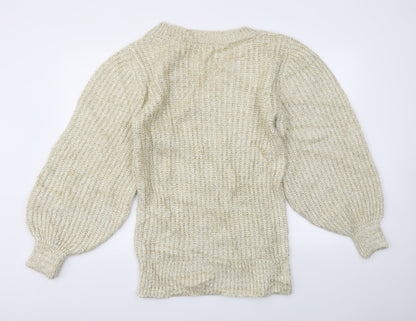 Womens UK Size 10 Preworn Gold Pullover Jumper