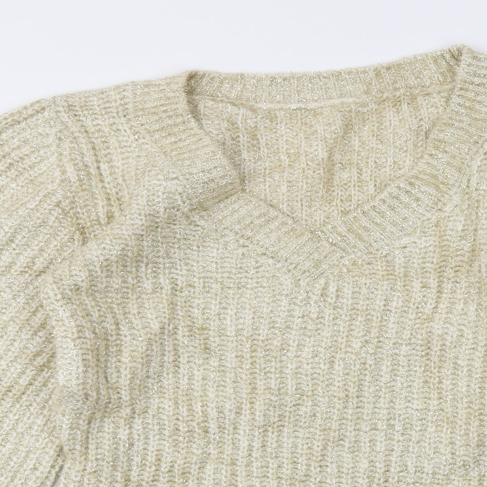 Womens UK Size 10 Preworn Gold Pullover Jumper
