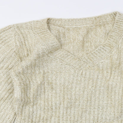 Womens UK Size 10 Preworn Gold Pullover Jumper