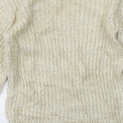 Womens UK Size 10 Preworn Gold Pullover Jumper