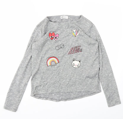 H&M Girls Grey   Pullover Jumper Size 11-12 Years