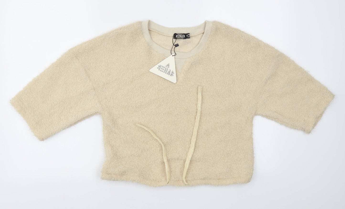 Womens UK Size S Preworn Beige Pullover Jumper